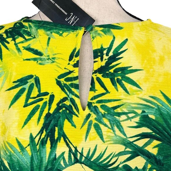 INC International Concepts XX-Large Top Leaf Print Ruffled Flutter Sleeves Multi - Picture 5 of 9